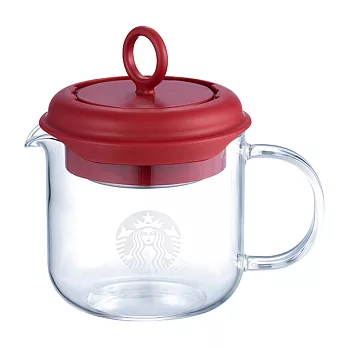 [星巴克]紅色耐熱玻璃茶壺