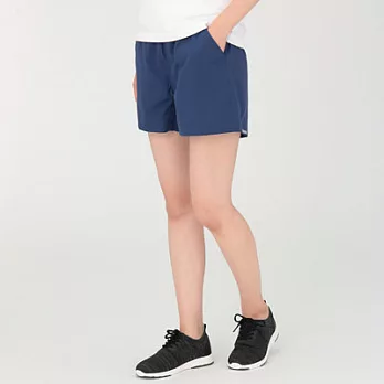 [MUJI無印良品]女輕鬆活動聚酯纖維短褲S深藍