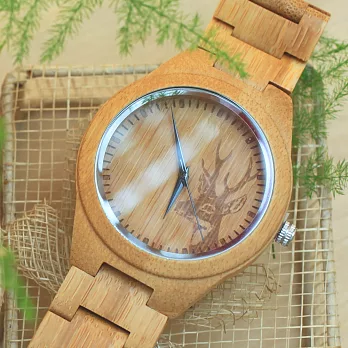 大森竹子暖心系列‧錶框45mm麋鹿竹錶帶