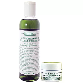 Kiehl’s 契爾氏 小黃瓜植物精華化妝水(250ml)+酪梨眼霜(14ml)