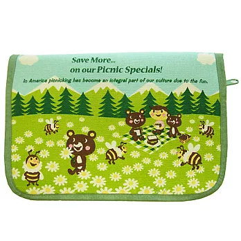 日本Gladee系列-小熊野餐,萬用袋/收納袋/皮夾/護照夾/收納夾!