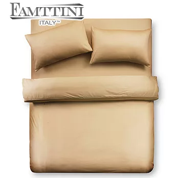 【Famttini-典藏原色】加大四件式純棉床包組-金黃