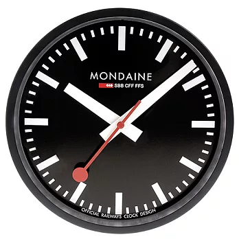 MONDAINE 瑞士國鐵經典掛鐘-黑