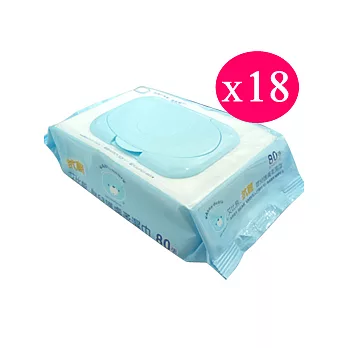 艾比熊 抗菌嬰兒護膚柔濕巾80抽 (18包入)