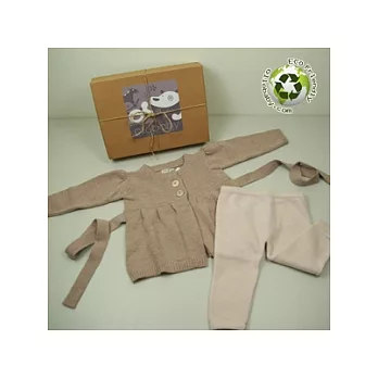 英國P&N小羊毛針織套裝(咖啡/淺粉紅色)/12~18m