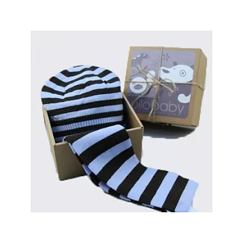 英國P&N美麗諾保暖禮盒組(圍巾+帽子)/粉藍4~5歲