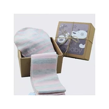 英國P&N美麗諾保暖禮盒組(圍巾+帽子)/粉紅4~5歲