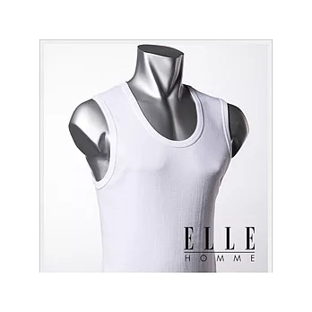 【ELLE HOMM】時尚都會型男U領無袖背心《3件組》 白色_L