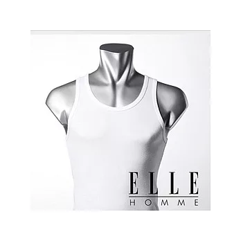 【ELLE HOMM】時尚都會型男U領背心《3件組》白色_XL