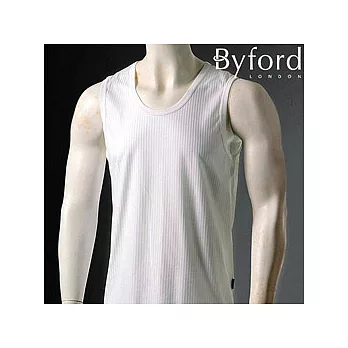 【Byford】皇家經典系列 ~ 男U領無袖背心,白色_L