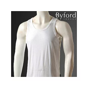 【Byford】皇家經典系列 ~ 男U領背心,白色_L