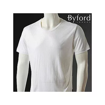 【Byford】皇家經典系列 ~ 男U領短袖上衣,白色_XL