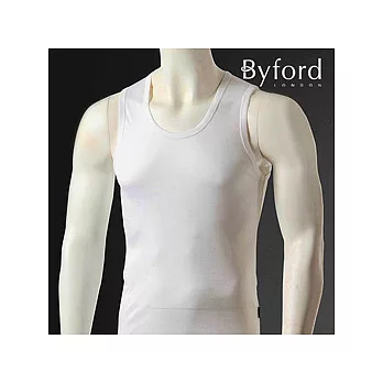 【Byford】男U領無袖背心_白色_L