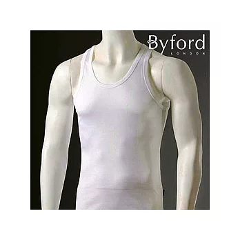 【Byford】皇家經典系列 ~ 男深U領背心,白色_XL