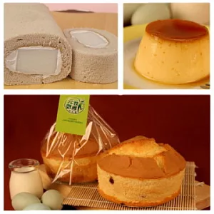 《新橋蛋糕》精選下午茶-土雞蛋鮮奶布丁+元氣蘭姆蛋糕+芋頭奶凍捲(含運)
