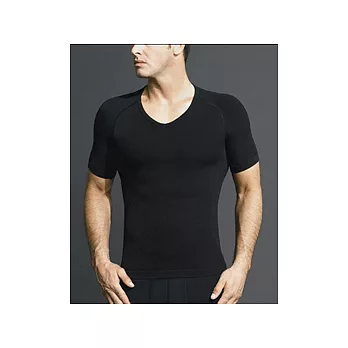 EQUMEN精緻型男塑身衣:短袖【黑色】S 號