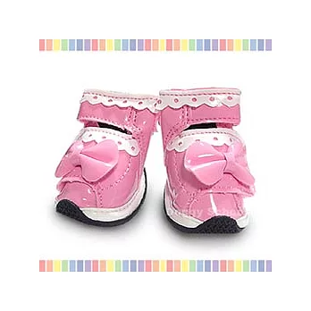 韓國原裝Doggy School蕾 絲 蝴 蝶 結 鞋【粉色】(2號)