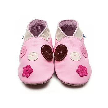 英國製Inch Blue，手工鞋學步鞋禮盒-Buttons Baby Pink(18~24M)