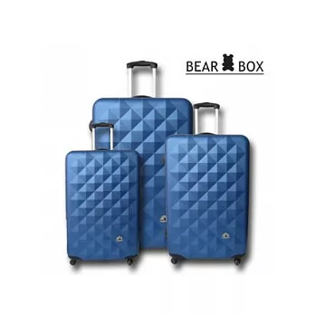 Bear Box《晶鑽系列》ABS 霧面★輕硬殼旅行箱【超值3件組】藍