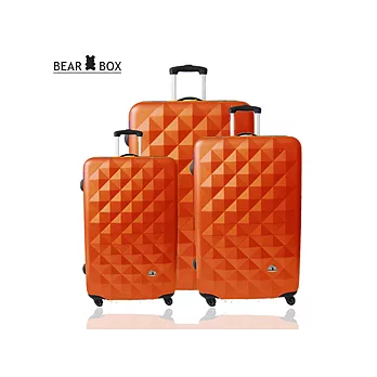 Bear Box《晶鑽系列》ABS 霧面★輕硬殼旅行箱【超值3件組】橘