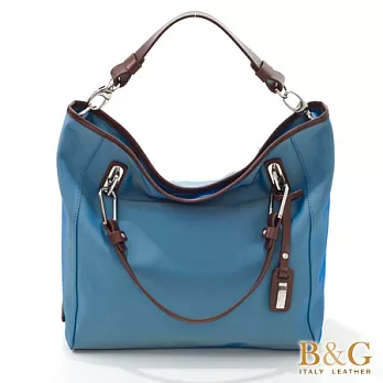 【B&G】搖滾金屬感流線托特包 (蔚海藍)