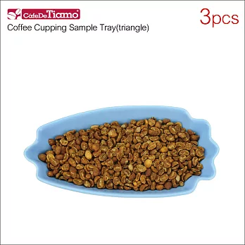 CafeDeTiamo 陶瓷三角形生豆盤-天藍色*3入 (HG9283)