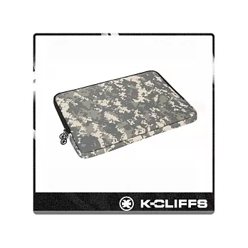 【美國K-CLIFFS】迷彩格子筆電防震包(13吋)-綠