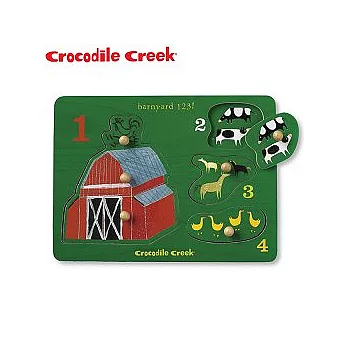 【Crocodile Creek】寶寶木製拼圖(歡樂農場)