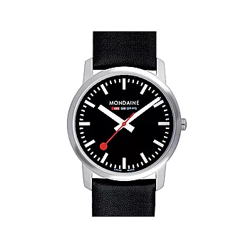 瑞士國鐵36mm藍寶石水晶薄型腕錶-黑