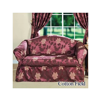 棉花田【米蘭】提花單人沙發便利套-紫色