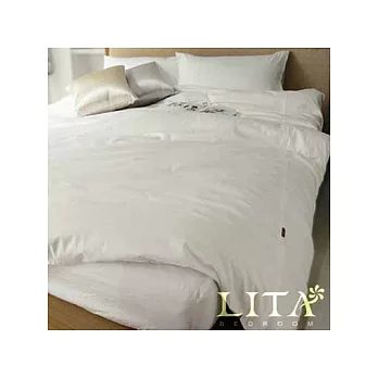 LITA麗塔【玩色-雪白】雙人四件式純棉薄被套床包組