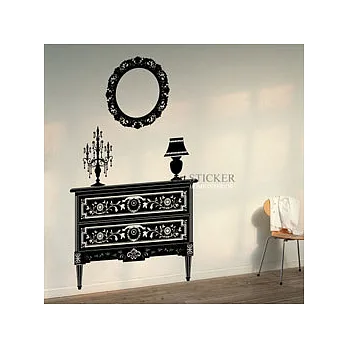 Art STICKER壁貼 。Antique furnitures (W065-黑色)