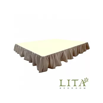(LITA麗塔)荷葉式雙人加大床裙-小米