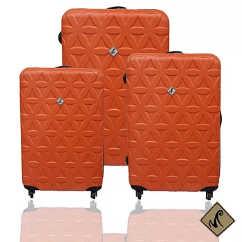 Miyoko《時尚花系列》ABS 霧面旅行箱★輕硬殼旅行箱【3件組】亮橘