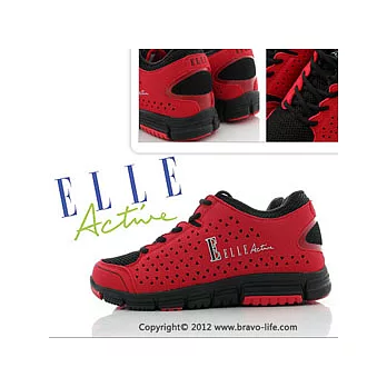 ELLE active 俏麗潮流。異材質混搭_運動休閒鞋 (紅色)_37