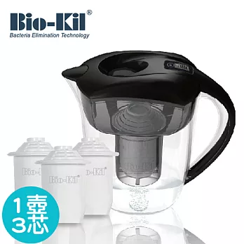 Bio-Kil淨水壺3.5L-古典黑 (含3入裝專用濾芯)古典黑