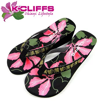 K-Cliffs 城市印象系列夏日夾腳涼鞋豔紫荊黑(L)