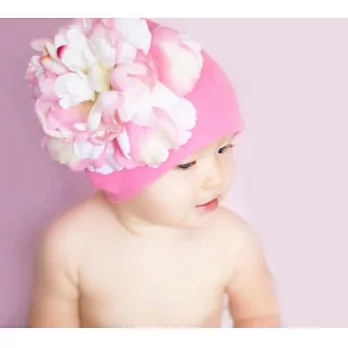《Jamie Rae hats》花樣棉帽-超級粉紅-糖果白牡丹(0-18M)