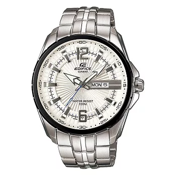 CASIO EDIFICE金屬系列 三眼飆風型男鋼帶腕錶 EF-131D-7A