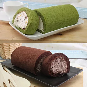 【香帥蛋糕】特濃日式抹茶捲+義式巧克力雪藏(2入特惠組)