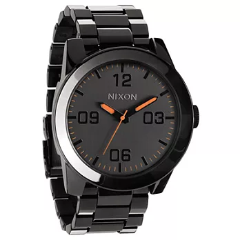 NIXON The CORPORAL SS 曠野風潮時尚運動腕錶(亮黑橘)