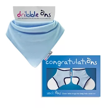 Sock ons 黏踢踢襪帶禮卡/小牛仔領巾組 粉藍