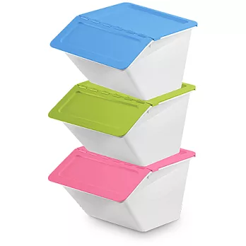 《糖果屋》可疊式收納箱22L(3入/組)3色各1