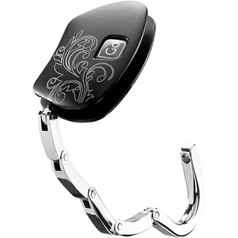 《GO TRAVEL》花繪隨身掛勾(黑)