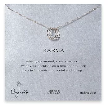 【Dogeared】美國品牌祈願925純銀項鍊~KARMA圓滿銀三環18吋