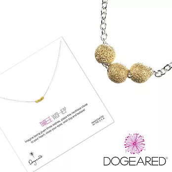 【Dogeared】美國品牌祈願925純銀項鍊~THREE WISHES金色星辰豆豆18吋