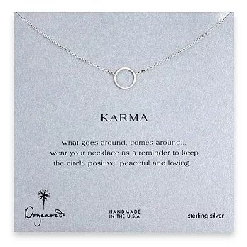 【Dogeared】 美國品牌祈願925純銀項鍊~SIMPLE KARMA一體成形圓滿18吋925純銀