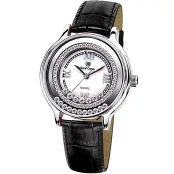 《Royal Crown》簡約都會晶鑽腕錶(黑色)