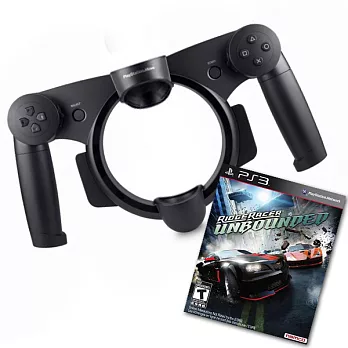 PS3-MOVE方向盤+PS3-實感賽車-無限