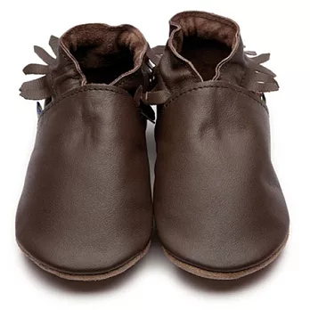 英國製Inch Blue,真皮手工學步鞋禮盒,Moccasin-Chocolate Leather(6~12M)